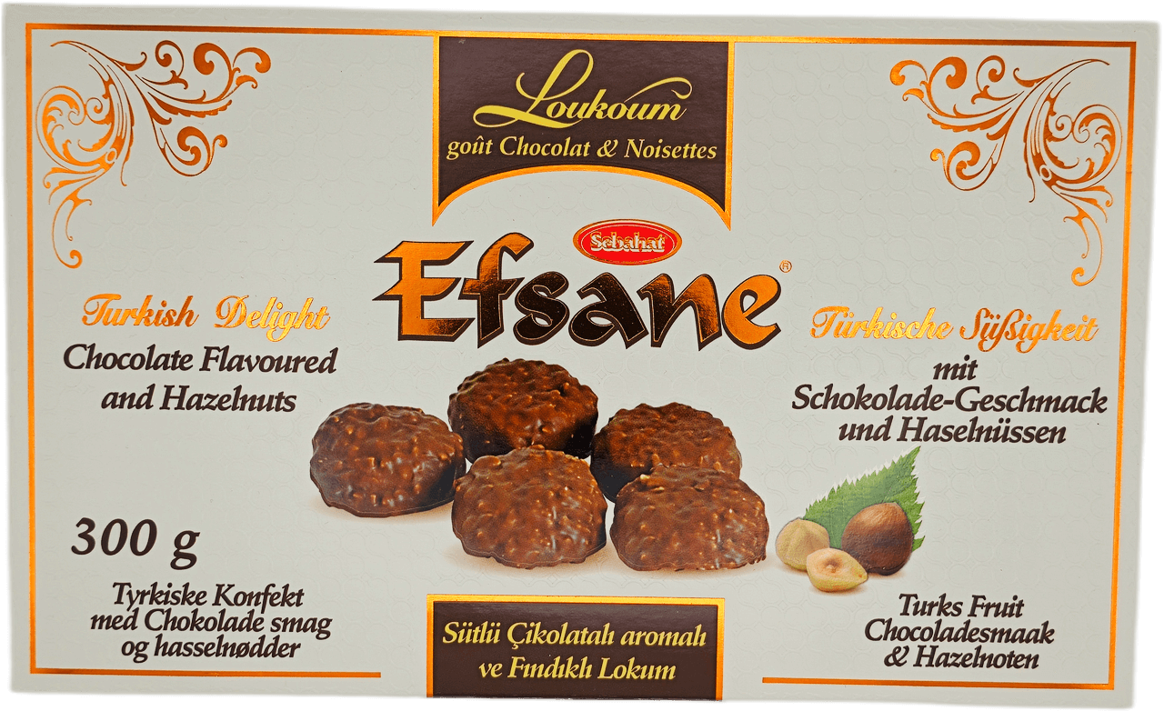 Efsane Sütlü Çikolatalı aromalı ve Fındıklı Lokum
