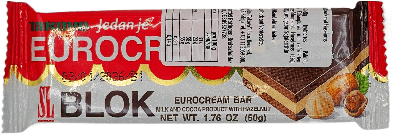 Euroblok Kakaocreme Block mit Haselnuss
