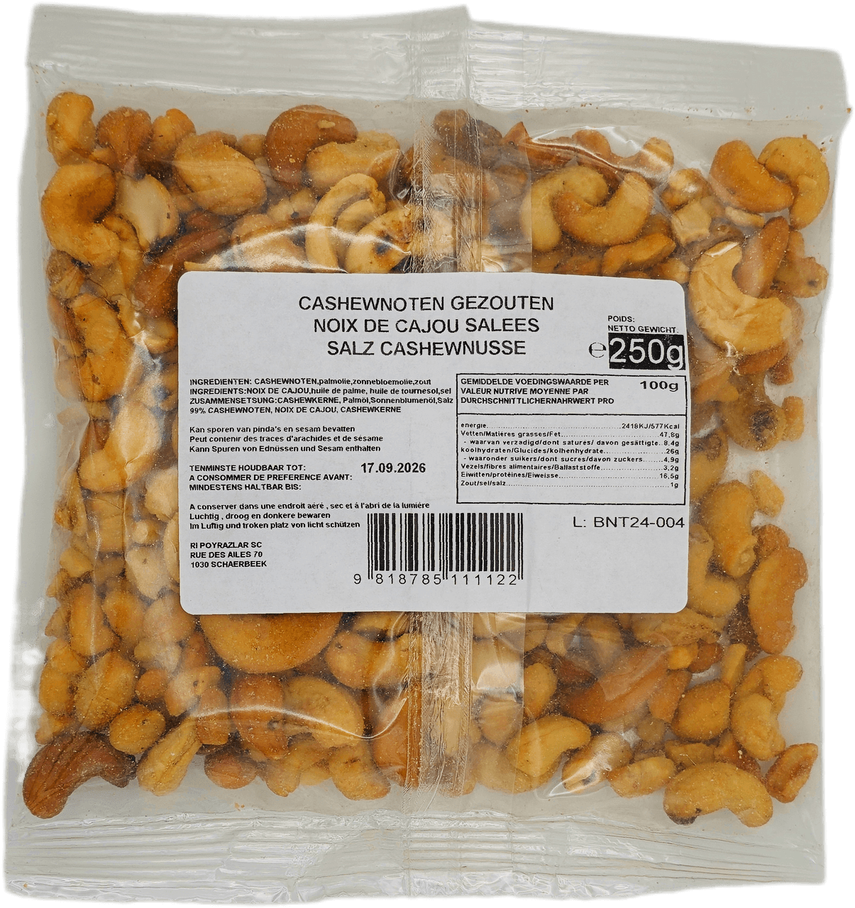 Cashewnoten Gezouten