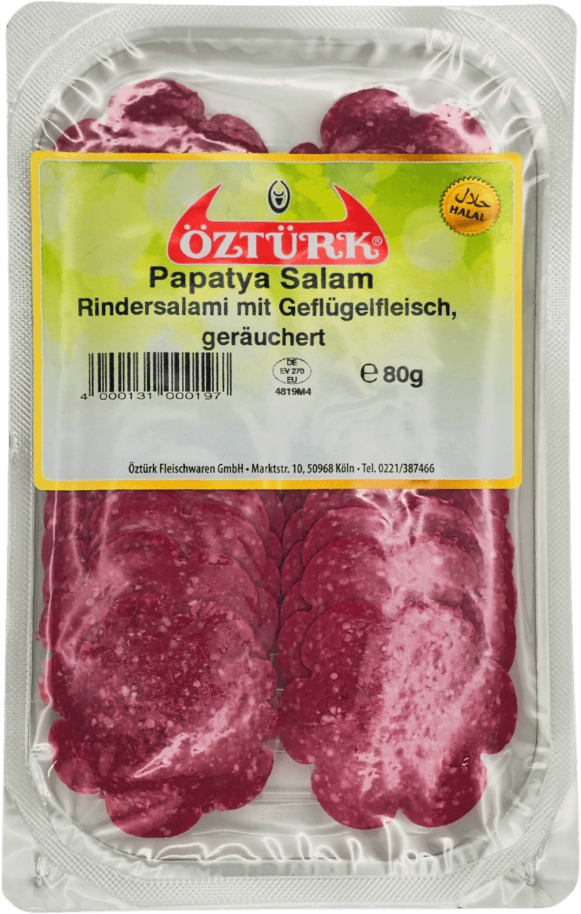 Papatya Salam Rindersalami mit Geflügelfleisch, geräuchert