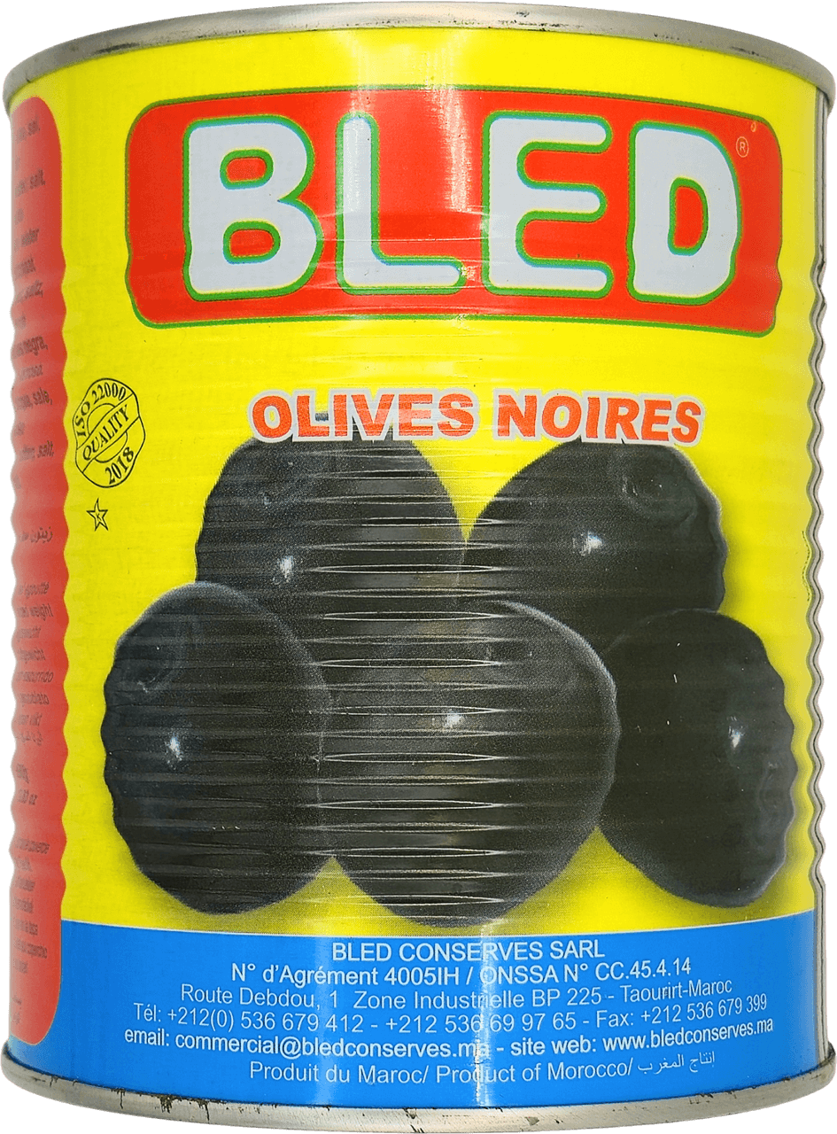 Bled schwarze Oliven